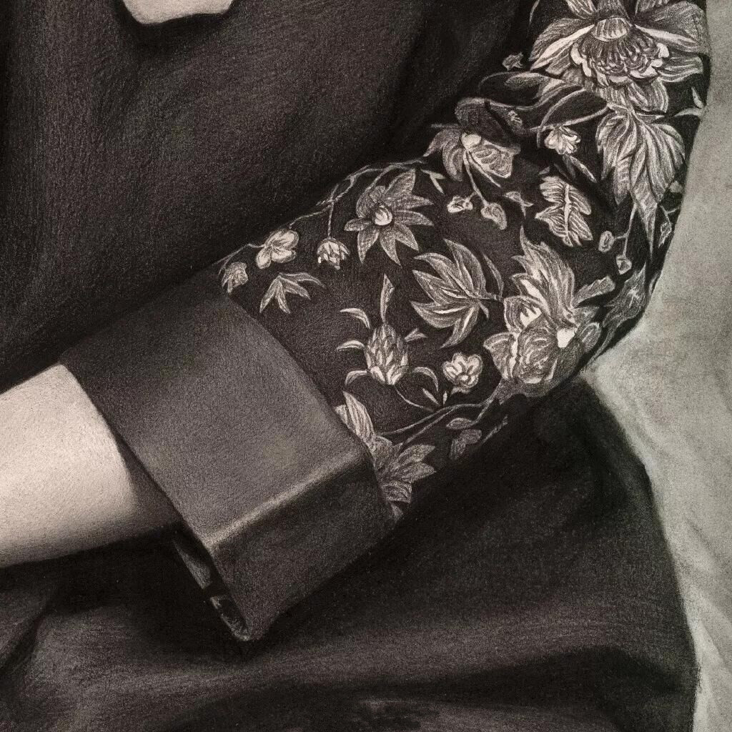 刘斌素描作品《芳华》