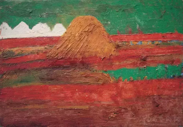 李青萍油画作品《富士山》