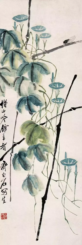 齐白石画的蝉【牵牛草虫】