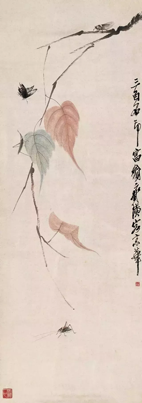 齐白石画的蝉【贝叶草虫】