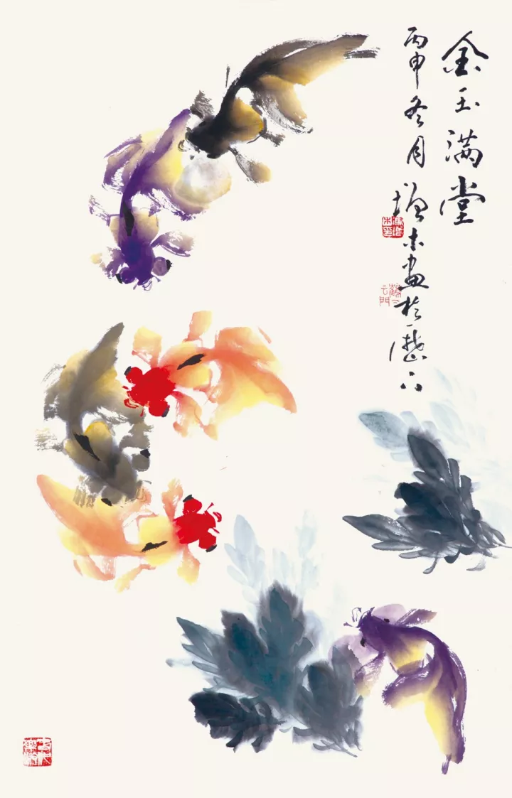 画家冯增木写意金鱼画法
