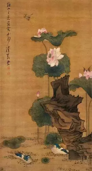 明代国画大师陈洪绶 荷花作品欣赏