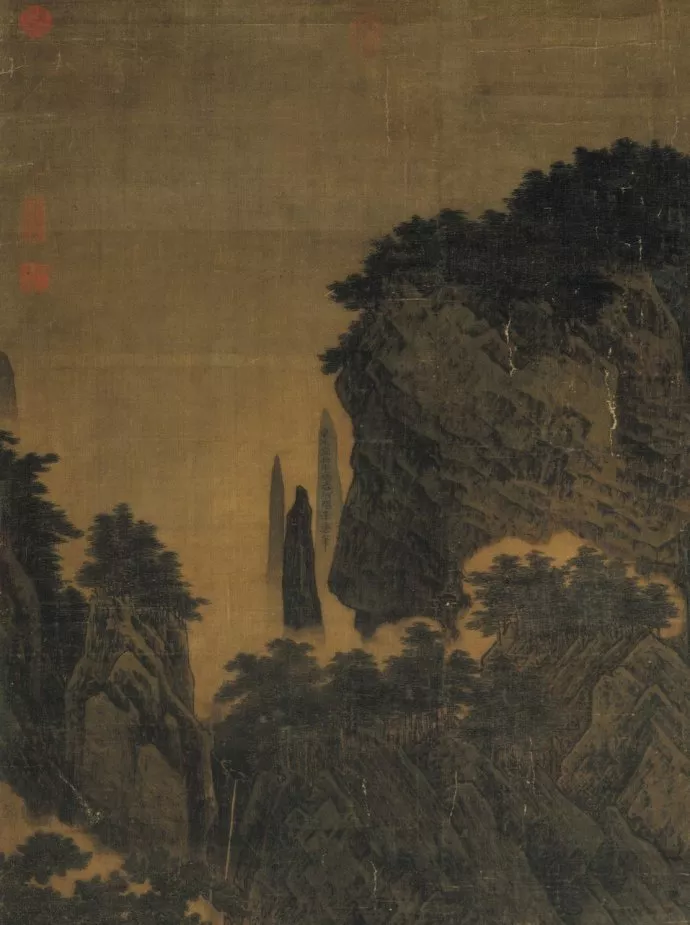 宋朝画家李唐山水画《万壑松风》局部图