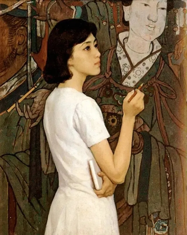 靳尚谊油画作品《探索》