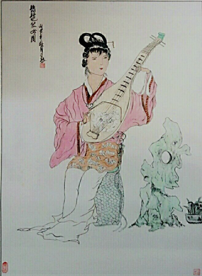 琵琶仕女图